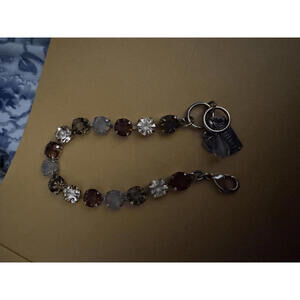 Mariana silver plated 15 Swarvoski crystals in shades hinged cuff